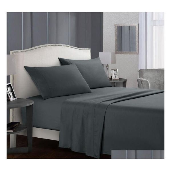 

4 piece  king size bed sheets set soft comfortable flat sheet fitted sheet pillowcase set back to school twin full  king vqb6e