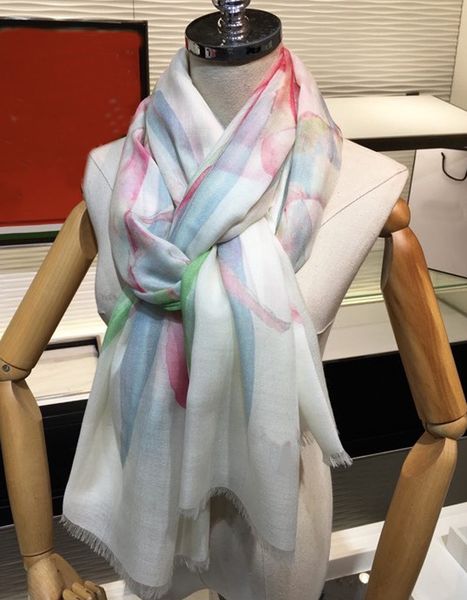 

winter female cashmere scarf with freight fxp5, Blue;gray