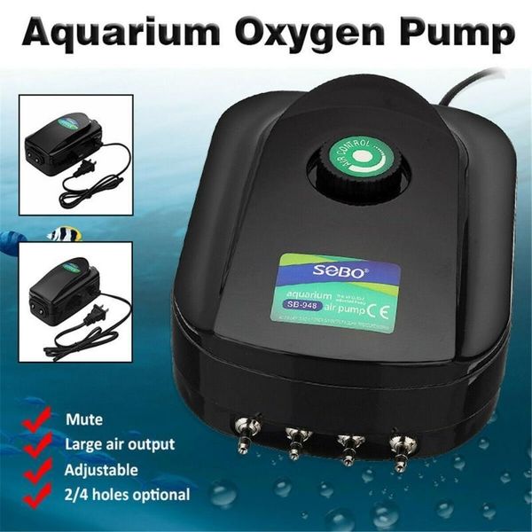 AC 220V-240V SB748 / SB848 / SB948 / SB988 Aquarium Aquarium Fish Tank Ultra Silent Воздушный насос Воздушный компрессор двойной Одиночный выходу Dropshipping Y200917