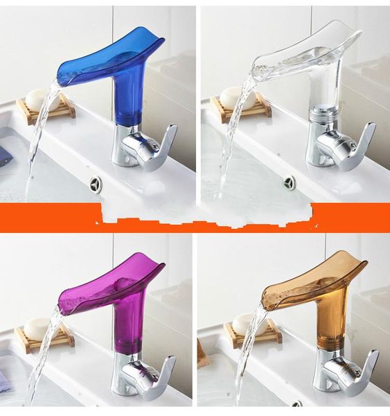 

all copper sitting wrench type waterfall bathroom faucet wash basin sink faucet single hole and cold water