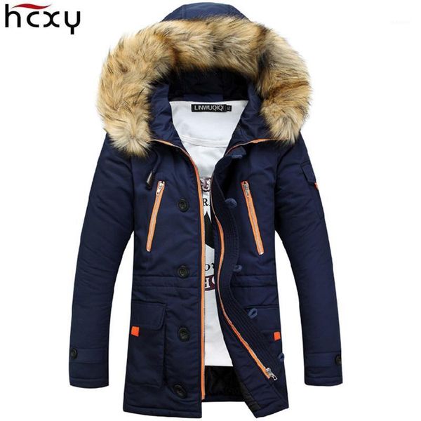 

hcxy men's winter coats 2019 man parka hooded winter jacket men coat hoodie with fur slim fit 4xl male down jacket1, Tan;black