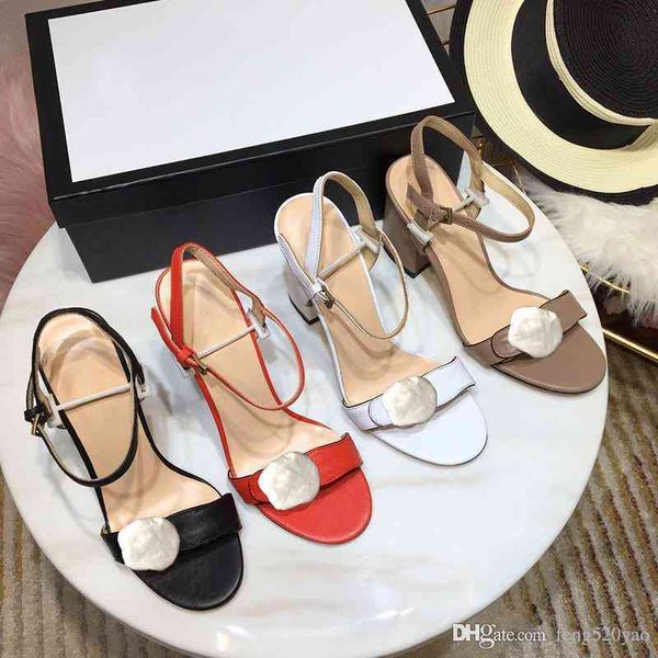 

heeled classic high sandals coarse heel leather suede woman shoes metal buckle for parties occupation size34-42, Black