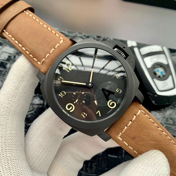 

мужские часы pam 316l нержавеющая сталь 44 мм13 мм японское механическое движение для человека автоматические наручные часы специальные нару, Slivery;brown