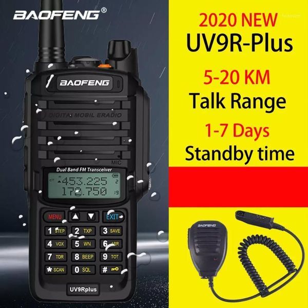 

baofeng 2020 uv-9r plus 5-20km waterproof walkie talkie 4800mah two way radio vhf uhf long range cb radio station marine upgrade1