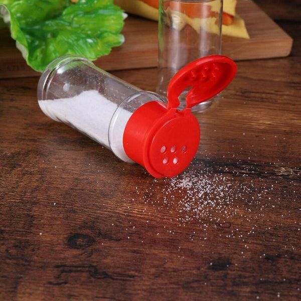 

10pcs pet seasoning jar household salt pepper seasoning jar with rotating lid 100ml
