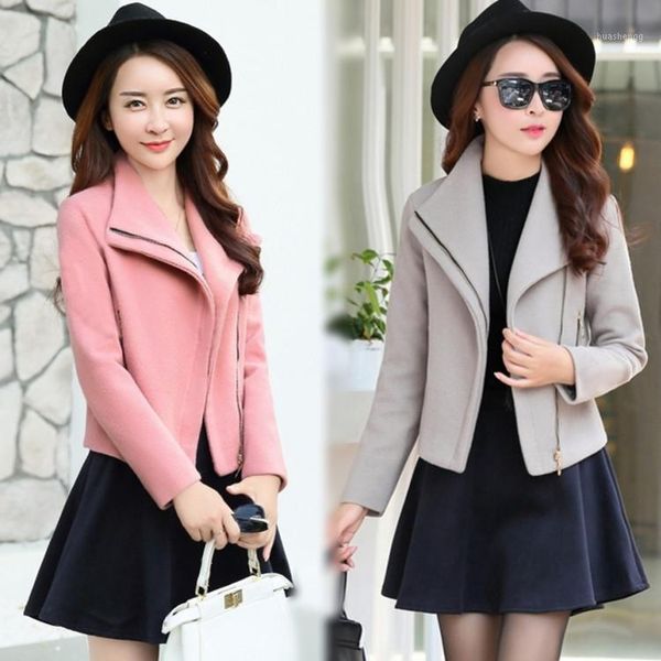 

nizi coat ms. 2020 autumn and winter new korean version of the woolen jacket female short thick coat1, Black