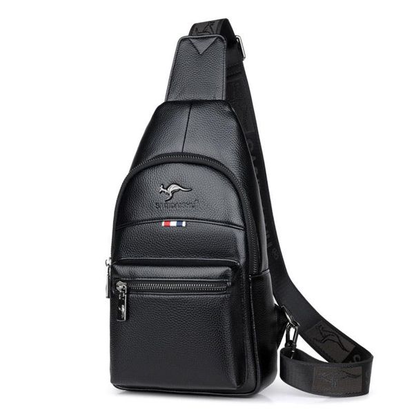 

men's 2019 fashion bag men chest business new pu leather waterproof bags shoulder messenger bags casual men travel bag tebk1 qynf