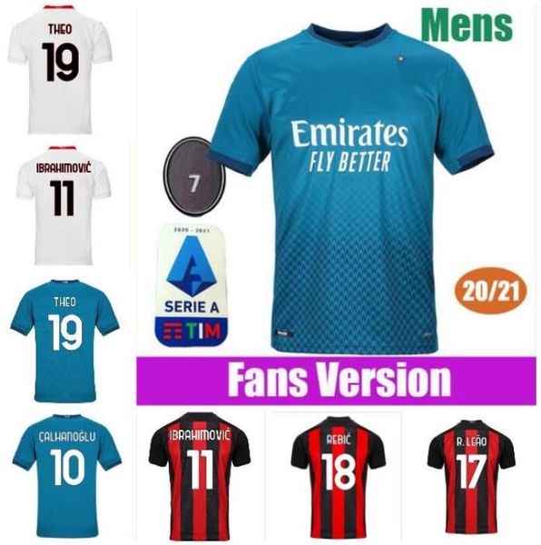 

20 21 ac milan soccer jersey 2020 2021 ibrahimovic piatek football shirt long sleeve paqueta bennacer men kids rebic camisa de futebol 120th, Black;yellow