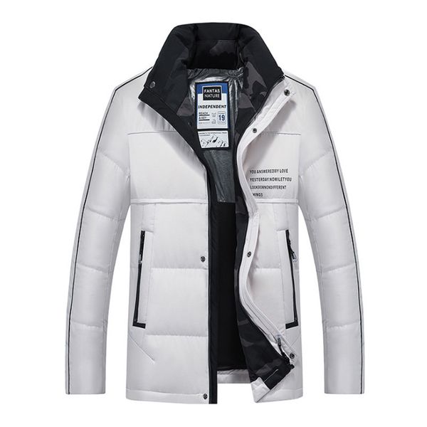 

men's long style new winter coat white duck collar down parkas jacket 428a, Black