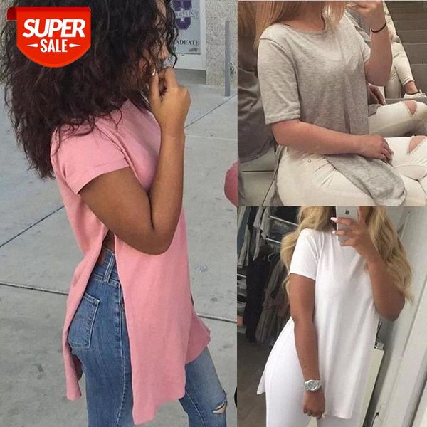 

harajuku loose casual tshirt women short sleeve tees t shirts female fashion open side tumblr t-shirt #tc6b, White