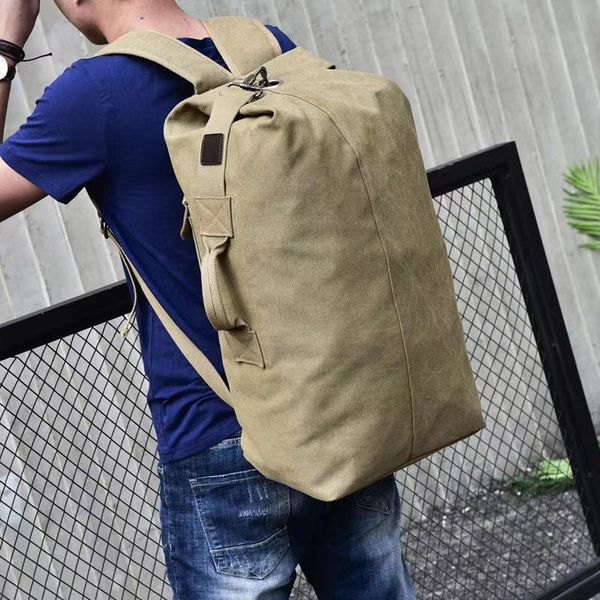 

2021 new fashion large capacity travel men's backpack outdoor travel sports bag tidal current canvas backpack men's backpack56