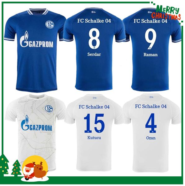 

2020 2021 schalke home blue soccer jersey 20/21 schalke 04 away football shirts, Black;yellow