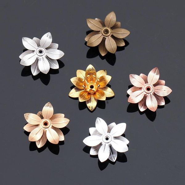 

10pcs 615mm copper filigree flowers base connector bead cap charms pendants setting for jewelry making craft components diy h wmtgui, Black