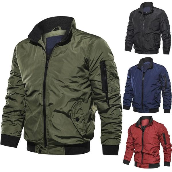 

2020 jaycosin jacket men spring autumn cotton windbreaker pilot coat new men's bomber jacket cargo flight jackets male clothes 9, Black;brown