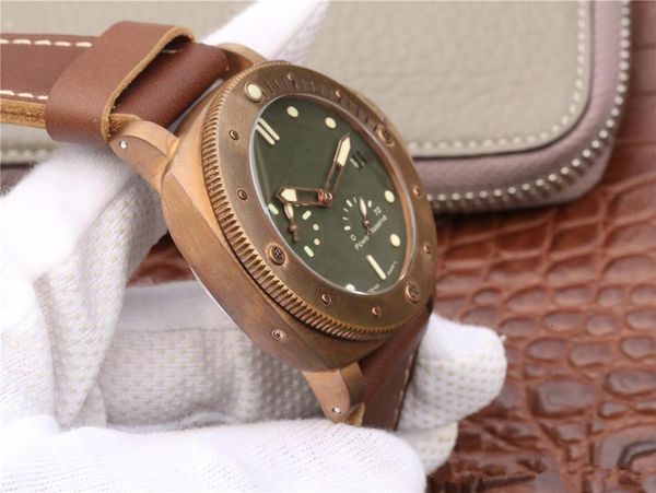 

mens watches v5 pam507 movement watches p9002 automatic machine 47mm depth waterproof luminous automatic watch, Slivery;brown