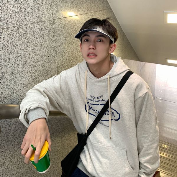 

2021 new men's korean streetwear hooded sweatshirts couple's casual oversize hoodies hip hop graphic printed man pullovers 27v4, Black