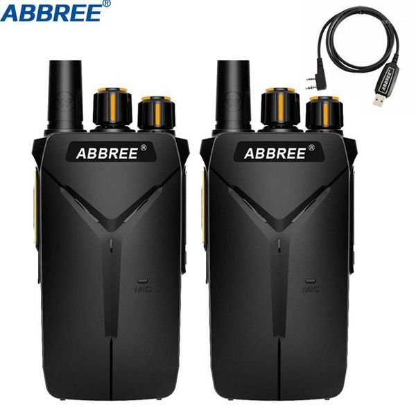 

2pcs abbree ar-f1 10km long range powerful walkie talkie portable cb 5w uhf 400-470mhz ham amateur two way radio1