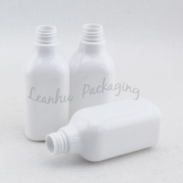 Commercio all'ingrosso- Bottiglia di imballaggio per cosmetici in plastica bianca da 200 ml, bottiglia d'acqua per la pelle brillante, crema per lozione ricaricabile Shampoo da viaggio Contai