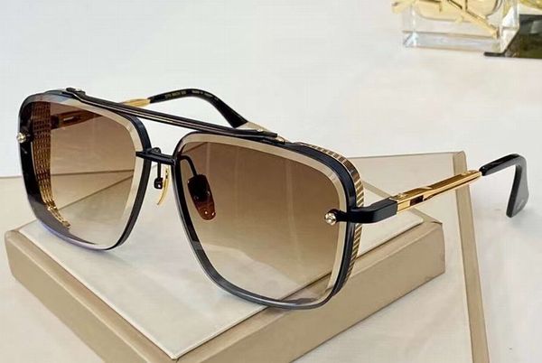 

men square sunglasses gold black brown gradient sonnenbrille sun glasses des lunettes de soleil fashion sunglasses with box, White;black