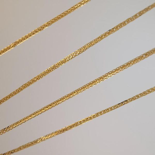 

chains genuine 18k solid gold chopin chain necklaceau750 necklace fully 0.5mm width, Silver