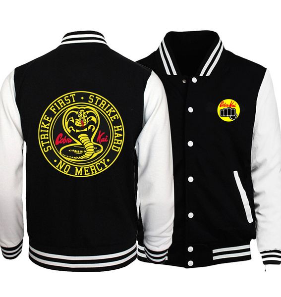 

2020 new tv show the karate kid cobra kai jacket hoodie costume print coat sweatshirt autumn winter casual baseball jacket c1118, Black;white