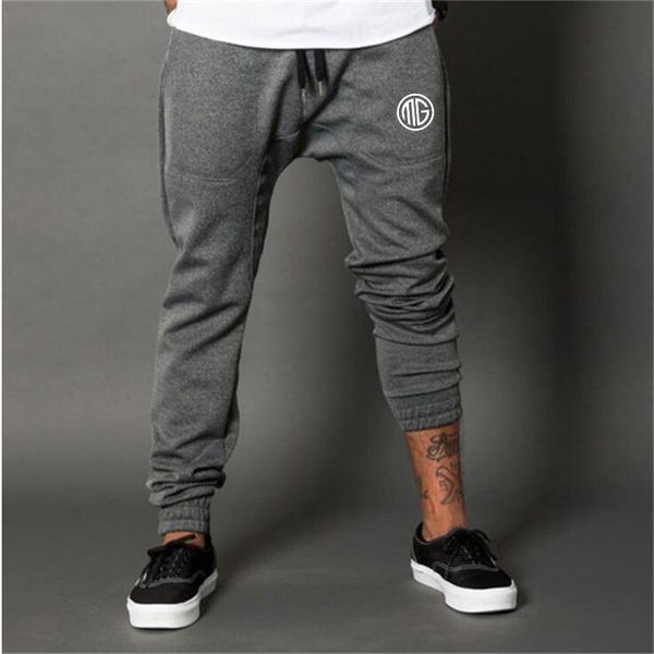 

mens gyms long pants cotton men's workout fitness pants casual fashion sweatpants jogger pant skinny trousers hip hop, Black