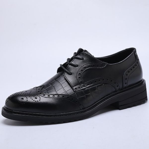 

fashion italian designer wedding dress genuine party leather bullock wear black shoe gentleman male shoes 3fqe