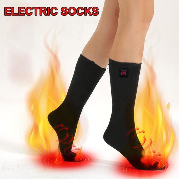 

sports socks 3 gears heated without battery foot wear guard brace operated winter warmer electric, Black