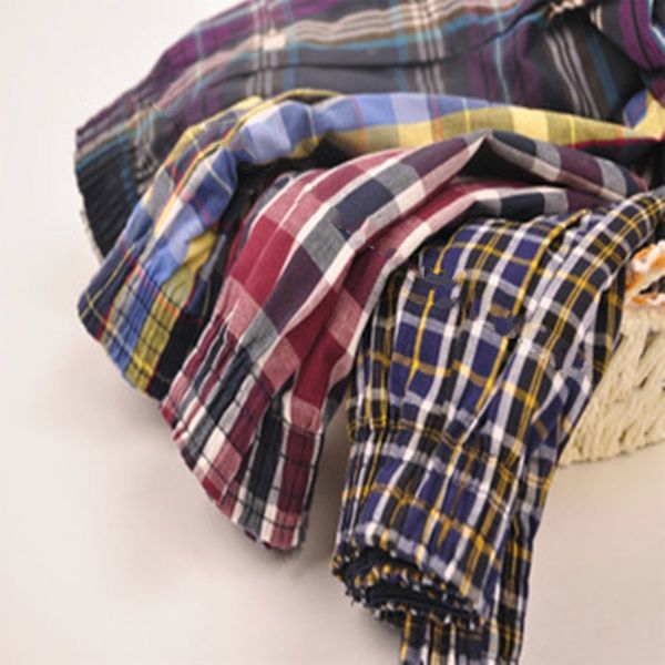 

underwear men 5pcs lot loose shorts men's panties cotton boxer male plus large big size comfortable soft plaid under wear y200415, Black;white