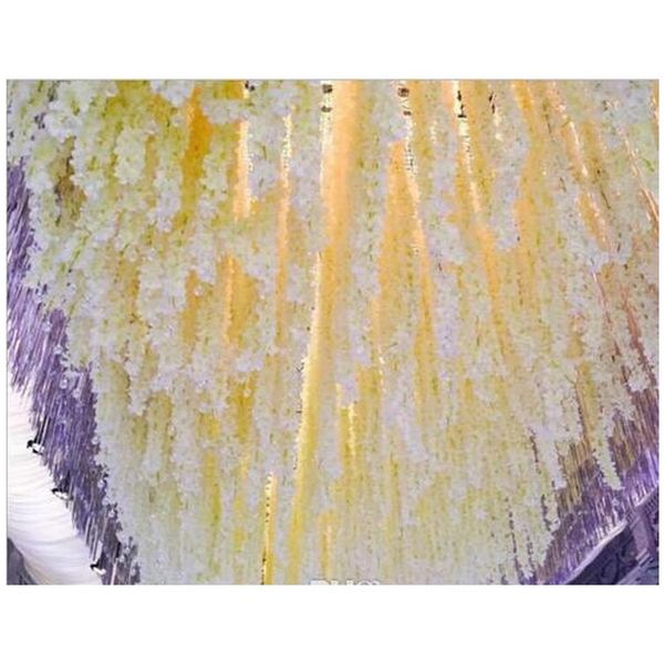 

24 colors elegant artificial flower wisteria flower vine 34cm home garden wall hanging diy rattan for l xm jllddr insyard