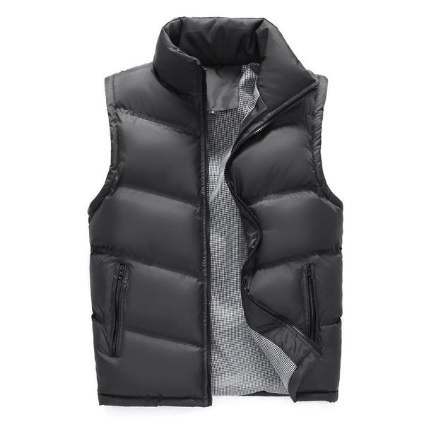 

men's vests nice winter warmer thickened male waistcoats sleeveless vest casual cotton-padded ppopographer coats body, Black;white