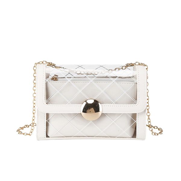 

2021 совершенно новая прозрачная сумочка 2 в 1 прозрачный печать crossbody сумка кожаный кошелек набор для женщин летняя прозрачная сумка h