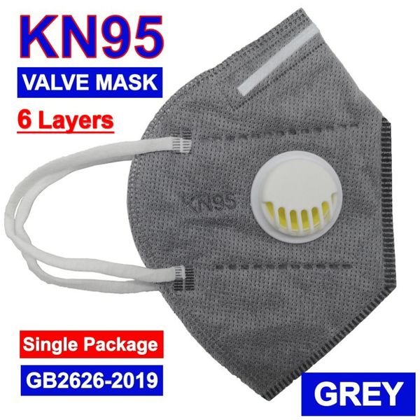

5 dhl 95 kn layers anti dust with breathe valve black white gray blue pink yellow mask