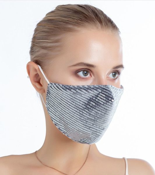

factory face salon mask fashion lady blingbling paillette designer luxury chic sequins washable reusable mascarill