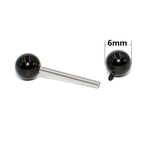 

1pc 316l surgical steel round ball internally threaded screw ball fit tongue barbell nipple shield ring piercing body jewelry q jllrox, Silver