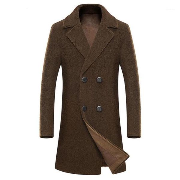 

men thick coats men's jackets suede fabric leather fur jacket mens male outerwear greatcoat overcoat1, Black