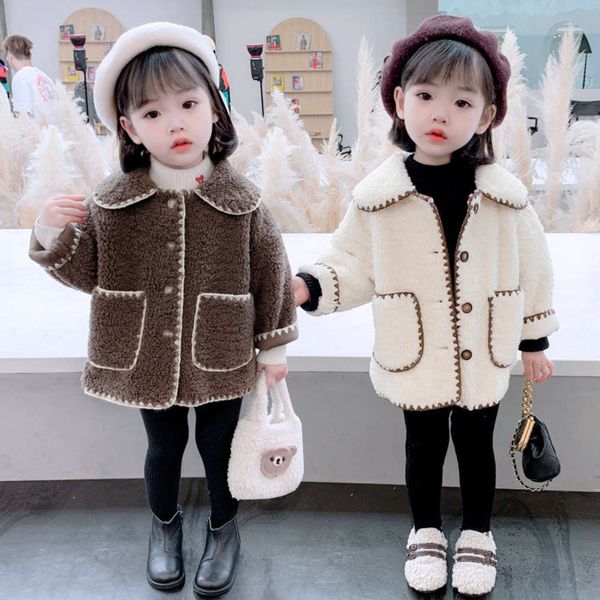 

2020 girls' coat autumn and new foreign sle children's fashionable close edged woolen sweater cardigan baby winter 0qle, Black