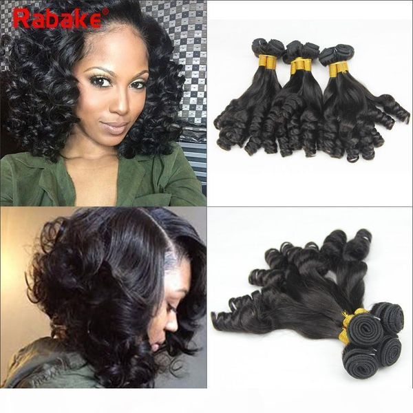 

grade raw indian virgin hair bundles aunty funmi bouncy curl 100% unprocessed indian human hair extensions bundles deals ranake weaves, Black
