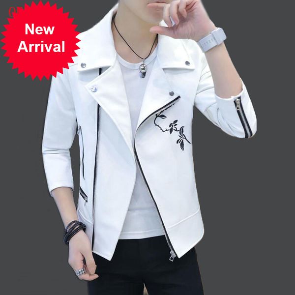 

oeaid fashion motorcycle of jacket 2020 new and outerwear men jackets white leather clothing, Black;brown