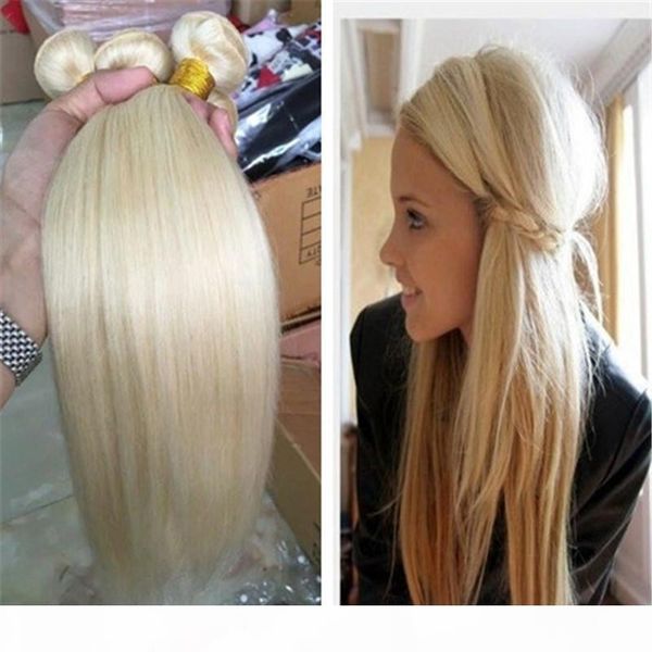 

8a platinum blonde straight hair,613 brazilian hair 3 bundles,mixed length 8-30inch,unprocessed human hair weave wefts, Black;brown