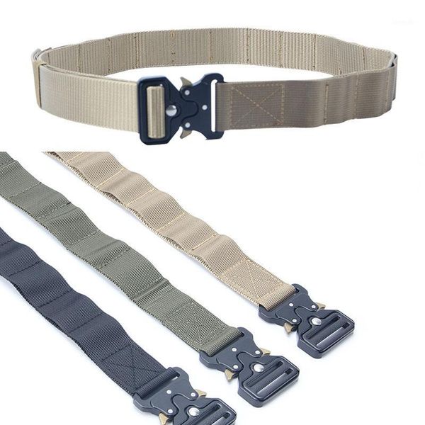 

waist support tactical molle belt army battle heavy duty outdoor hunting combat training nylon waistband1, Black;gray
