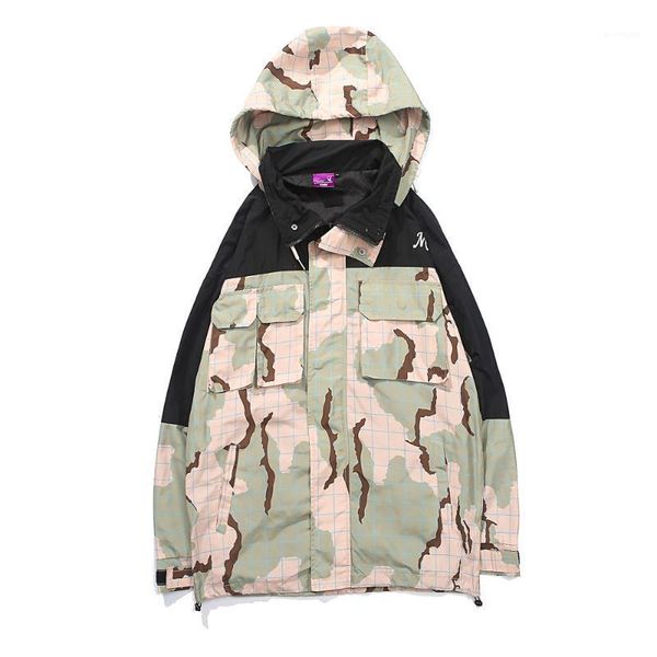 

camouflage streetwear camouflage street jacket men 2020 mens print windbreaker jackets male hip hop vintage hooded jackets coats1, Tan;black
