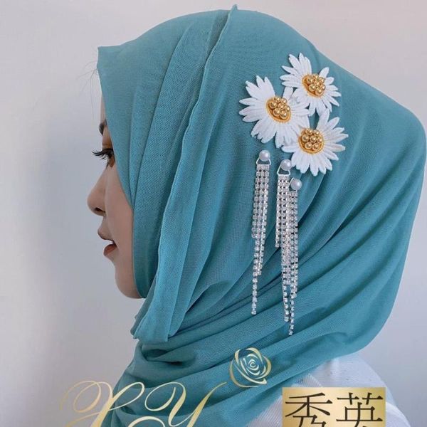 

ethnic clothing muslim women scarf summer girl instant floral hijabs, Red