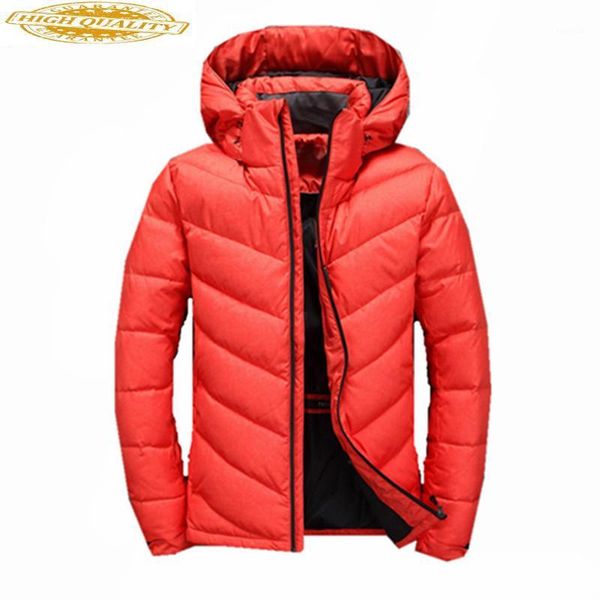 

fashion 2019 men's down jacket warm white duck winter coat hooded men parka casual mens jackets jaqueta masculina wxf3741, Black