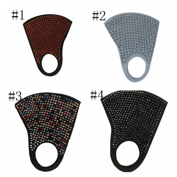 

factory 20 styles diamond protective pm2.5 washable reusable women colorful rhinestones masks dustproof mouth face mask