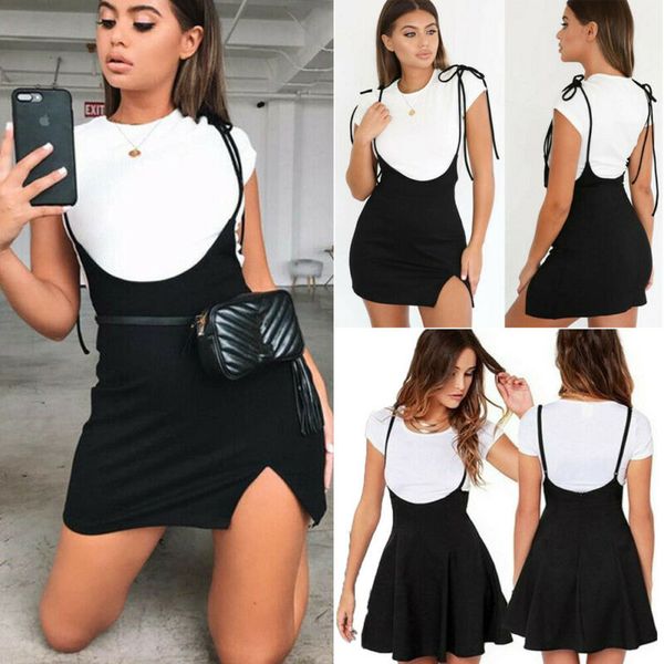 

2021 casual strapy mini women ladies in sleeveless dresses summer party at night clubwear women's fashions ood9, Black;gray