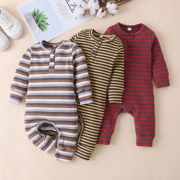 

autumn baby's rompers newborn kids baby clothing girls boys knitting clothes long sleeve romper jumpsuit casual o-neck outfits 201027, Blue
