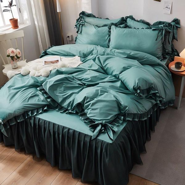 

net red four-piece bed four-piece set of washed silk embroidery bedding naked sleeping spring and autumn summer ice silk