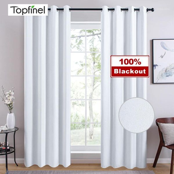 

curtain & drapes inel white solid 100% blackout curtains for bedroom living room window treatment modern blinds finished drapes1