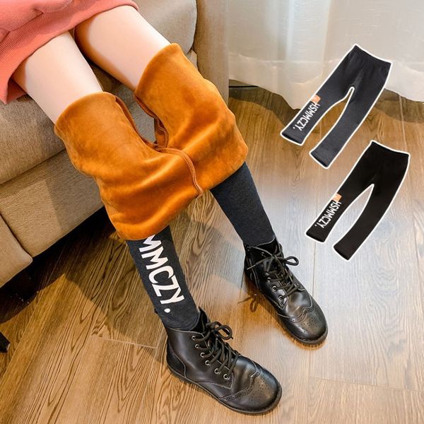 

girl leggings plus velvet pincend spring and autumn 2020 winter, wear baby trousers children's foreign trousers, Blue